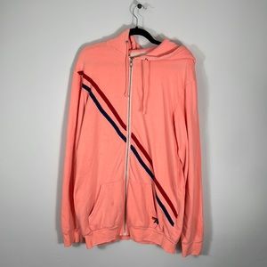 Aviator Nation neon peach zip hoodie XXL